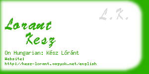 lorant kesz business card