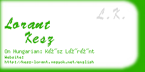 lorant kesz business card